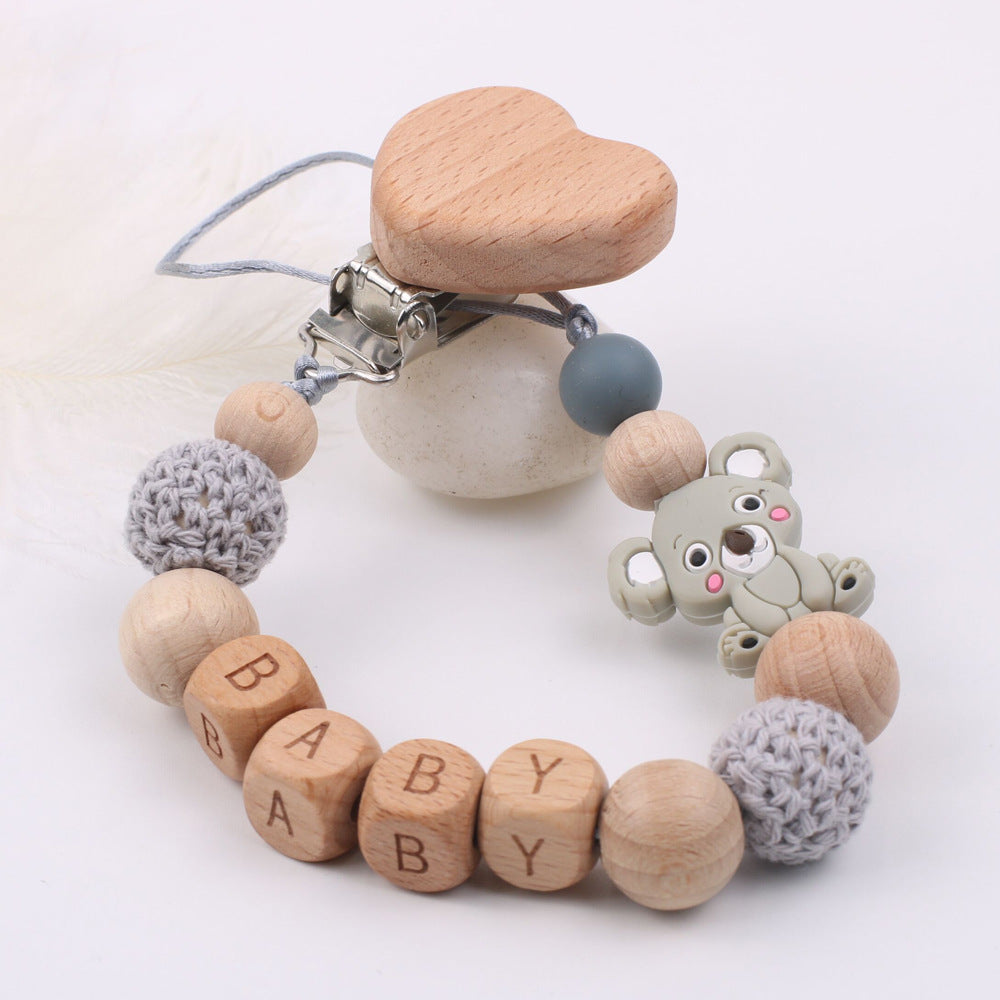Baby products soothing beech wood mouth chain clip Baby products soothing beech wood mouth chain clip